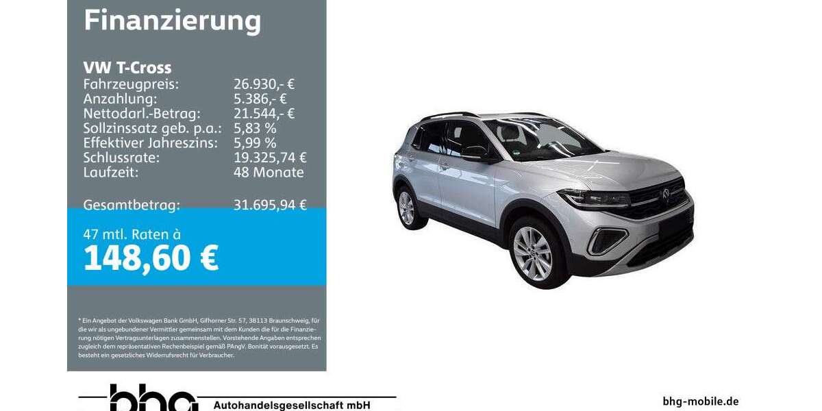 VW T-Cross 6.841 km 26.930 &euro; Freiburg 79115