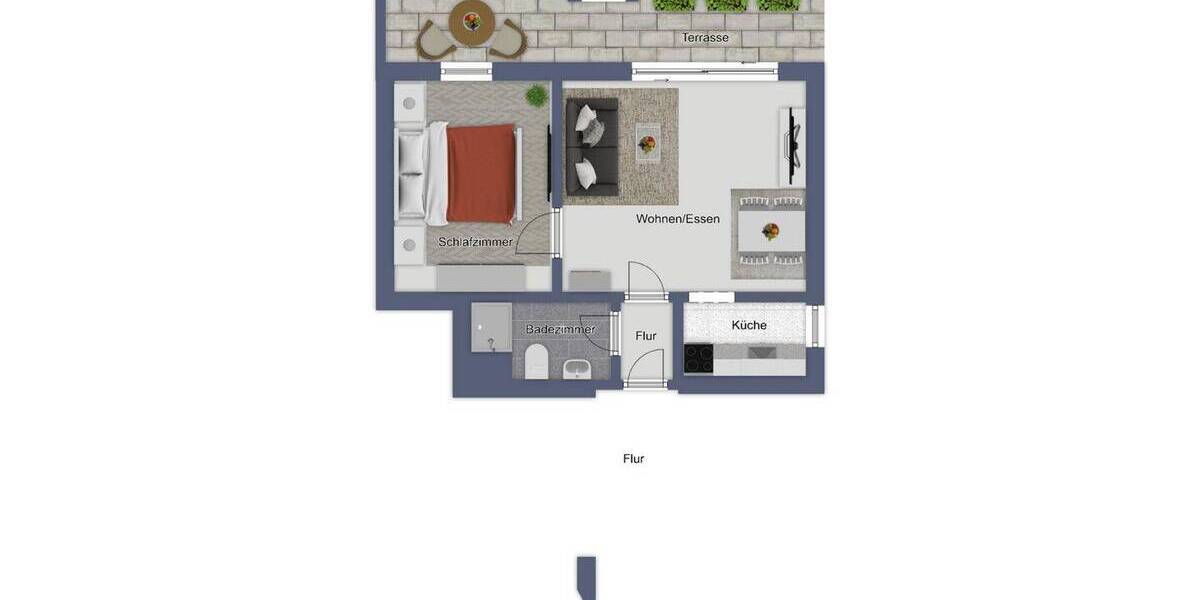 Etagenwohnung Merzhausen - 2 Zimmer, 44 m&sup2;, 199.000&euro; | Angebot:26155295