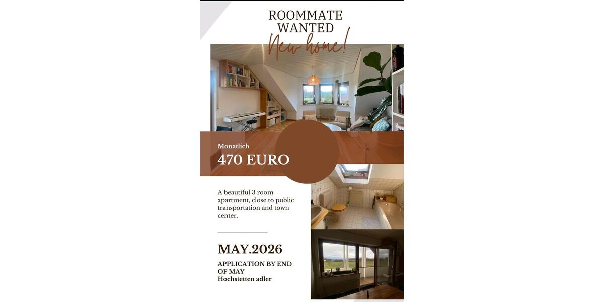 Etagenwohnung Breisach am Rhein - 2 Zimmer, 74 m&sup2;, 470&euro; | Angebot:25986882