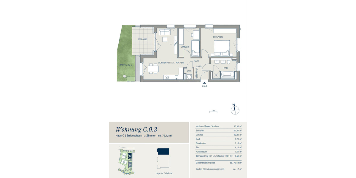 Etagenwohnung Kirchzarten Zarten - 3 Zimmer, 75 m&sup2;, 588.300&euro; | Angebot:26824465