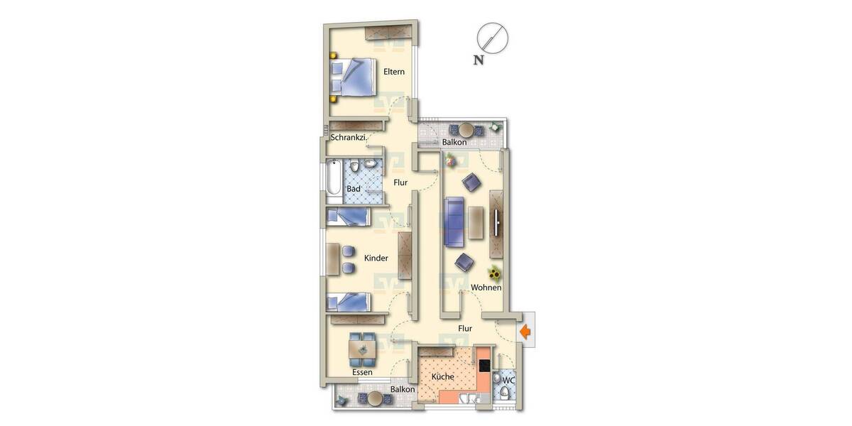 Etagenwohnung Freiburg Betzenhausen - 4 Zimmer, 92 m&sup2;, 285.000&euro; | Angebot:26863216