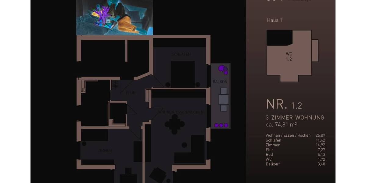 Etagenwohnung Freiburg im Breisgau / Zähringen Zähringen - 3 Zimmer, 75 m&sup2;, 630.000&euro; | Angebot:20966534