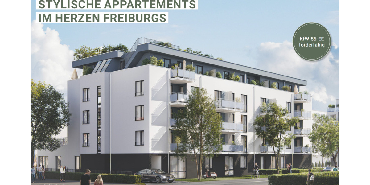 Etagenwohnung Freiburg im Breisgau Wiehre - 2 Zimmer, 51 m&sup2;, 1.450&euro; | Angebot:23865945