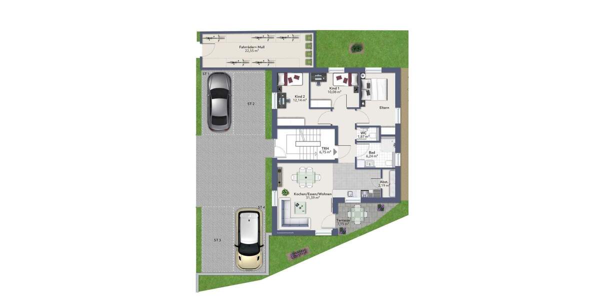 Etagenwohnung Freiburg im Breisgau St. Georgen - 4 Zimmer, 83 m&sup2;, 694.000&euro; | Angebot:25599837