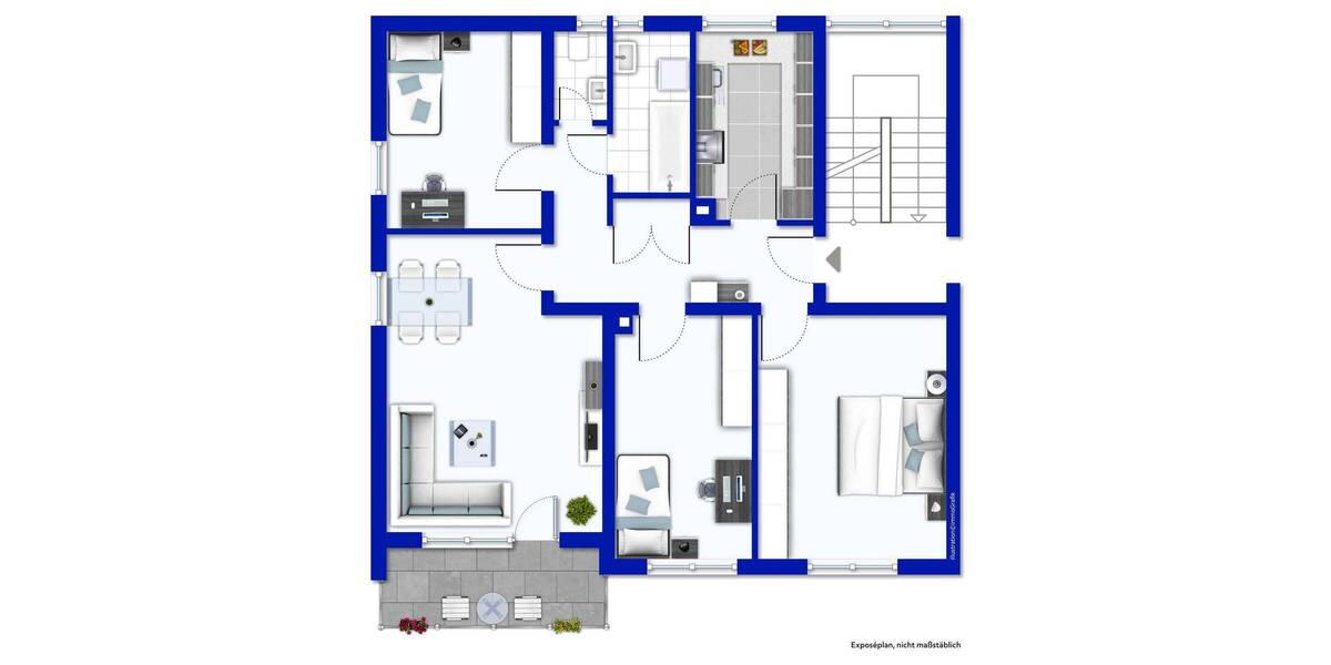 Etagenwohnung Freiburg Herdern - 4 Zimmer, 89 m&sup2;, 450.000&euro; | Angebot:26502704