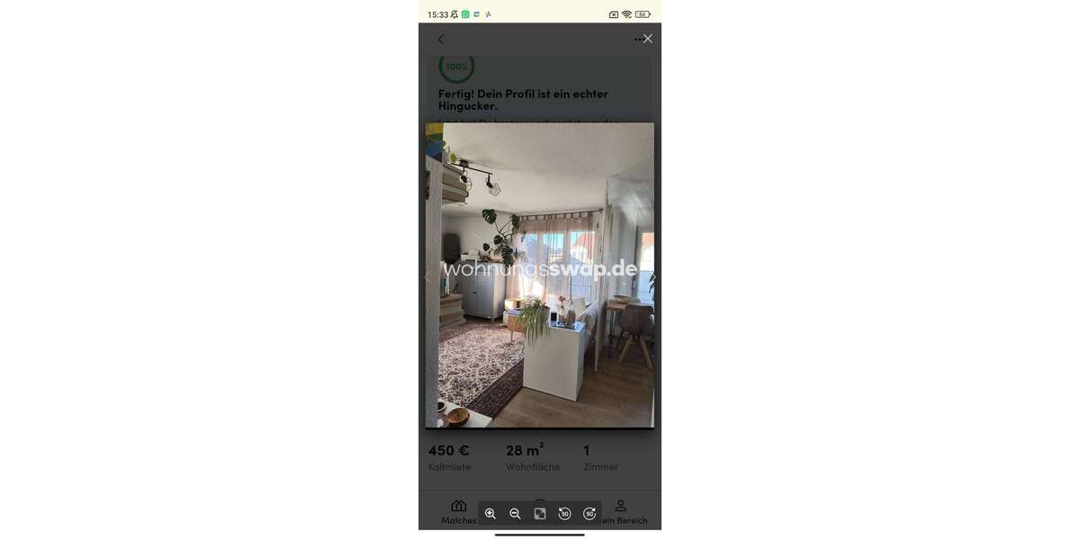 Etagenwohnung Freiburg im Breisgau Altstadt - 1 Zimmer, 28 m&sup2;, 450&euro; | Angebot:26845732