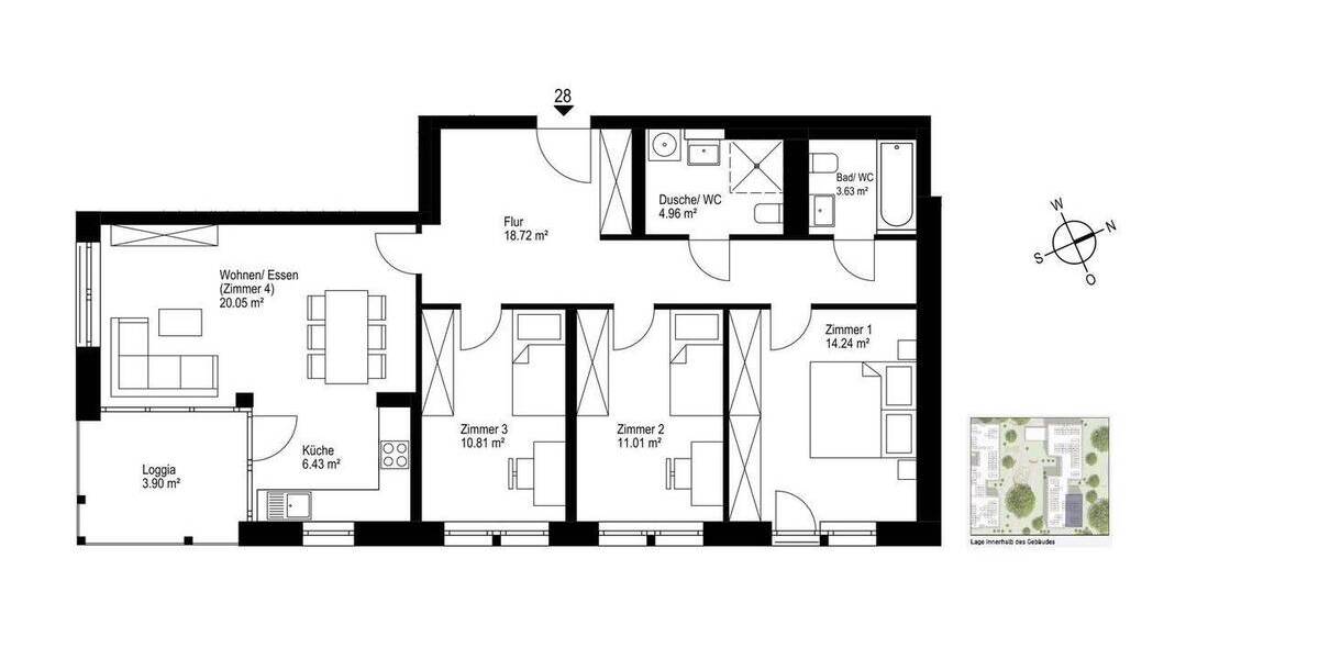 Etagenwohnung Freiburg Haslach - 4 Zimmer, 94 m&sup2;, 737.000&euro; | Angebot:26018050