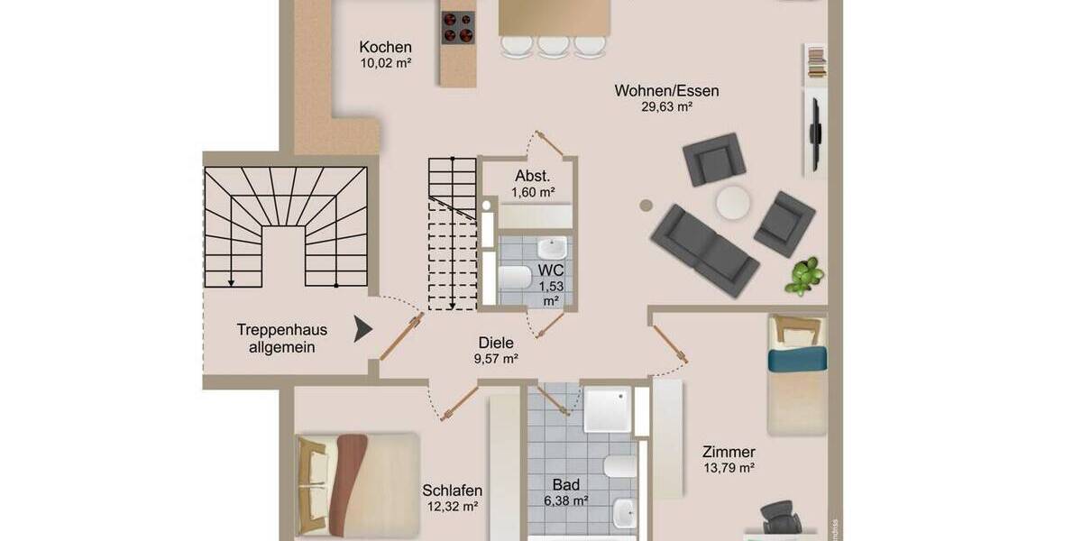 Etagenwohnung Waldkirch Kollnau - 3 Zimmer, 125 m&sup2;, 497.000&euro; | Angebot:26064649