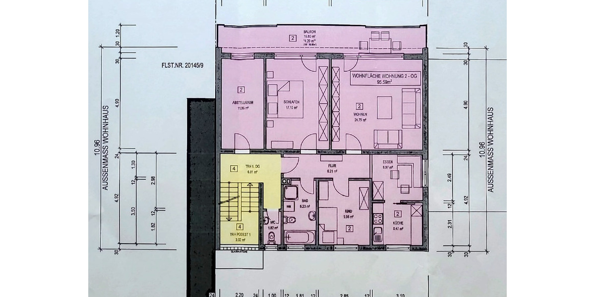 Etagenwohnung Freiburg im Breisgau St. Georgen - 4 Zimmer, 95 m&sup2;, 1.495&euro; | Angebot:25302794