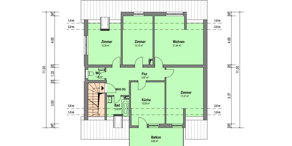 Dachgeschoßwohnung Endingen am Kaiserstuhl - 4 Zimmer, 98 m&sup2;, 288.000&euro; | Angebot:26907987