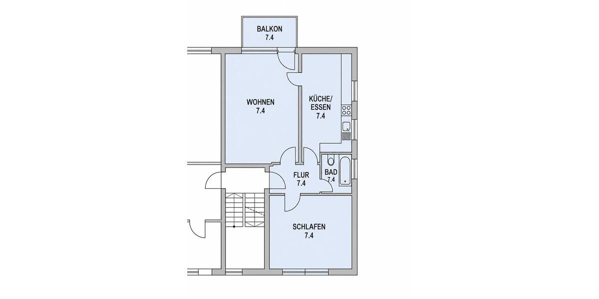 Etagenwohnung Freiburg im Breisgau Brühl - 2 Zimmer, 62 m&sup2;, 292.000&euro; | Angebot:26548032