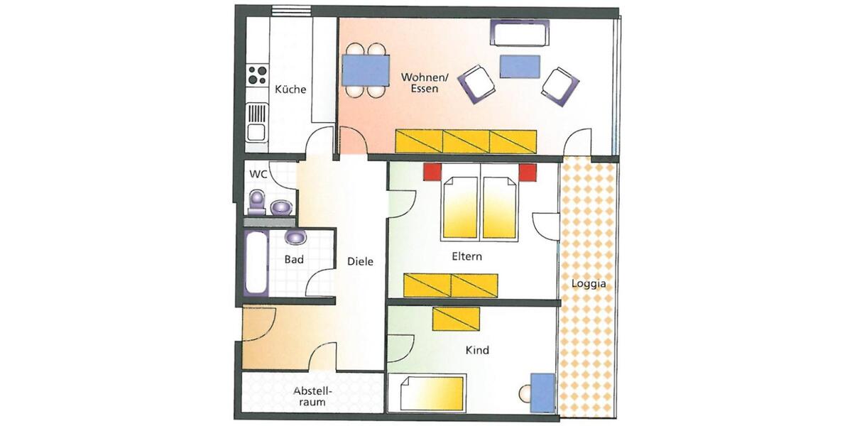 Etagenwohnung Freiburg im Breisgau Haslach - 3 Zimmer, 85 m&sup2;, 329.000&euro; | Angebot:23779244