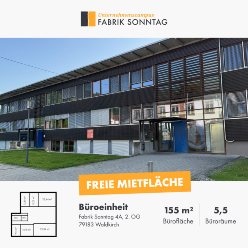 Moderne Büro- Gewerbefläche in Waldkirch— 5,5 Büroräume auf 155m
