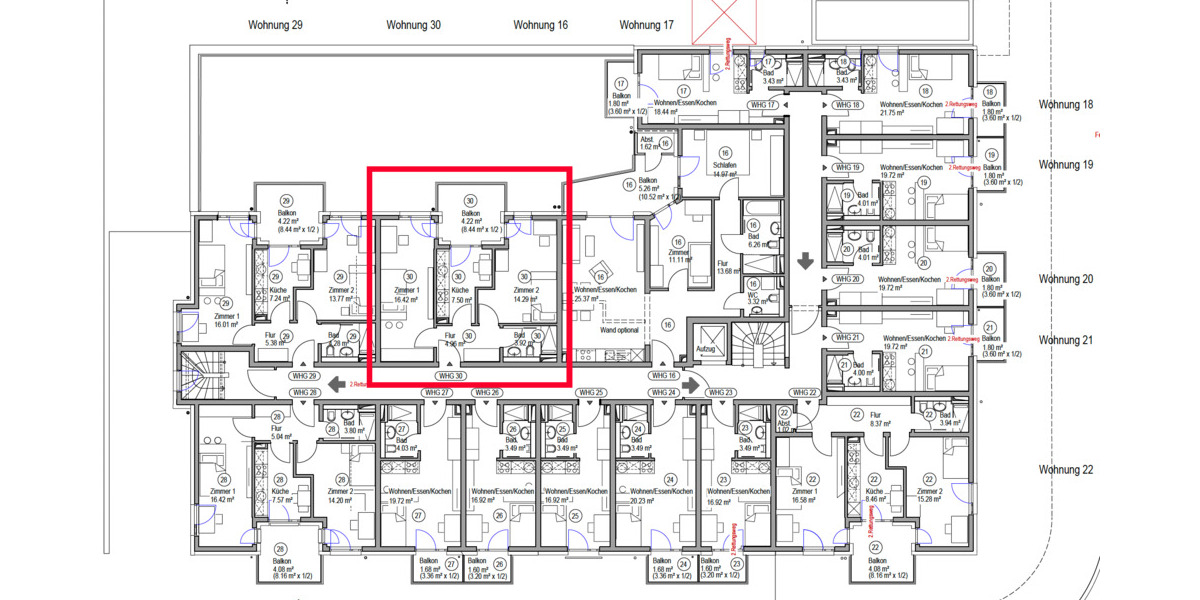 Etagenwohnung Freiburg im Breisgau Wiehre - 2 Zimmer, 51 m&sup2;, 1.450&euro; | Angebot:23865945