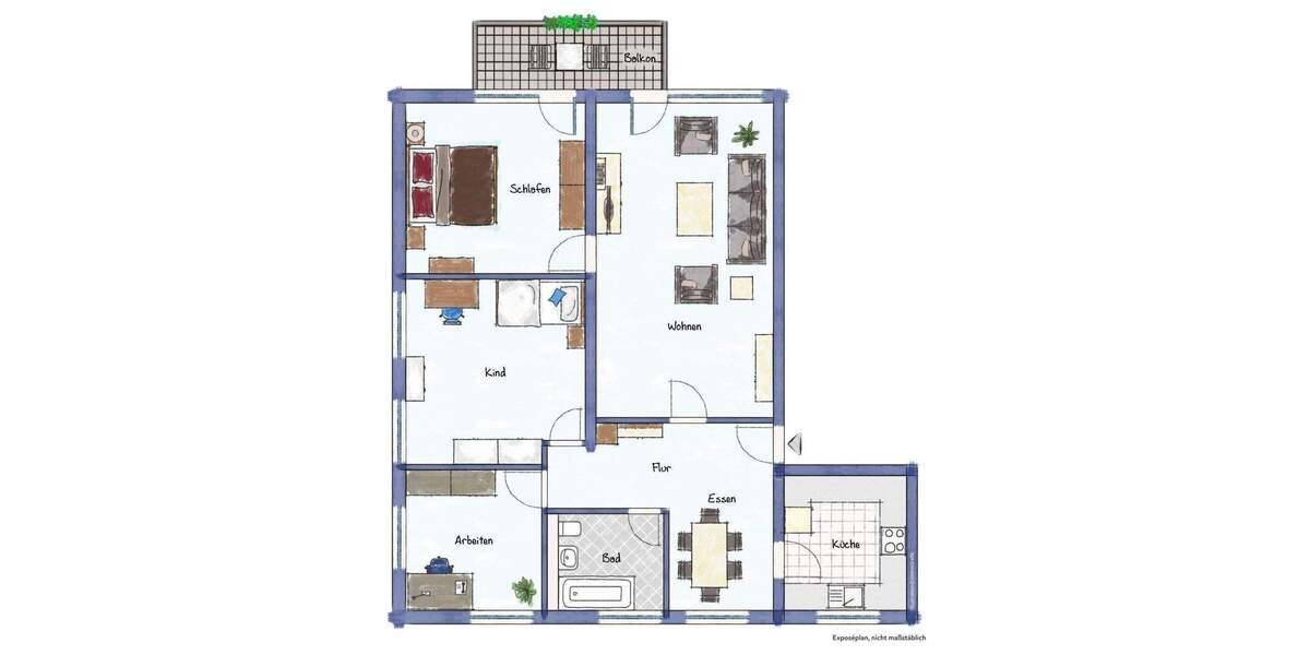 Etagenwohnung Freiburg im Breisgau Zähringen - 4 Zimmer, 395.000&euro; | Angebot:26036626
