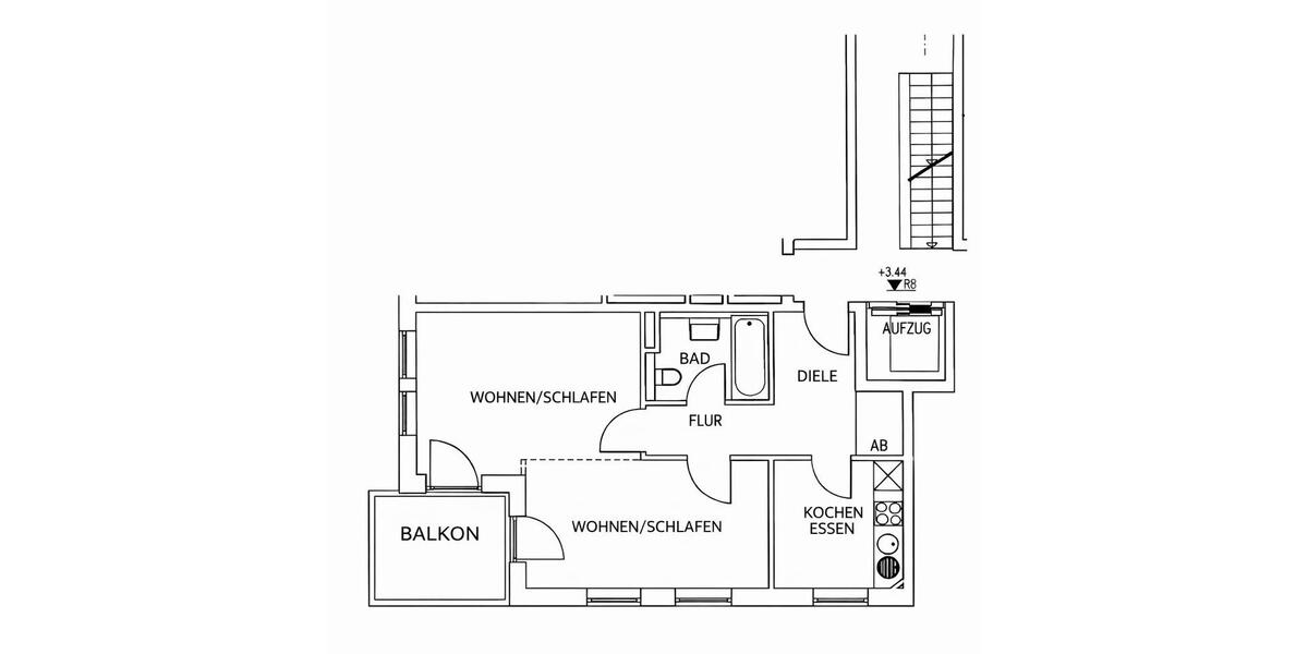 Etagenwohnung Freiburg im Breisgau Günterstal - 2 Zimmer, 51 m&sup2;, 360.000&euro; | Angebot:25904319