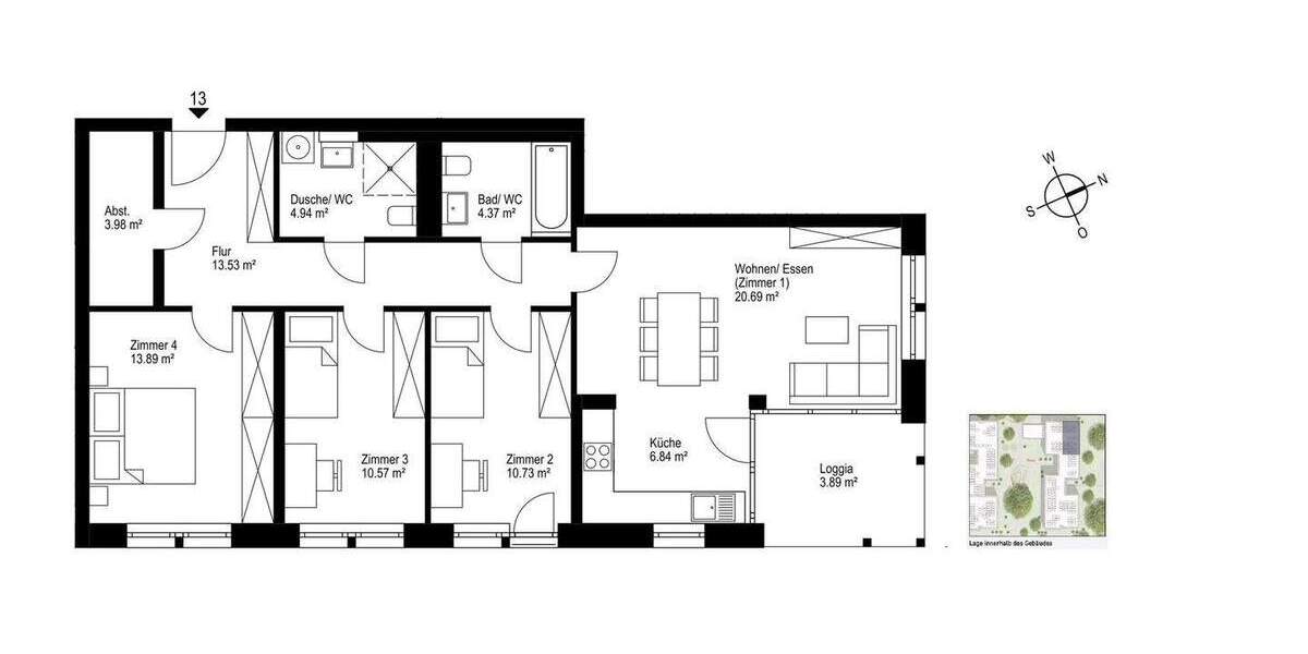 Etagenwohnung Freiburg Haslach - 4 Zimmer, 93 m&sup2;, 698.000&euro; | Angebot:25837697