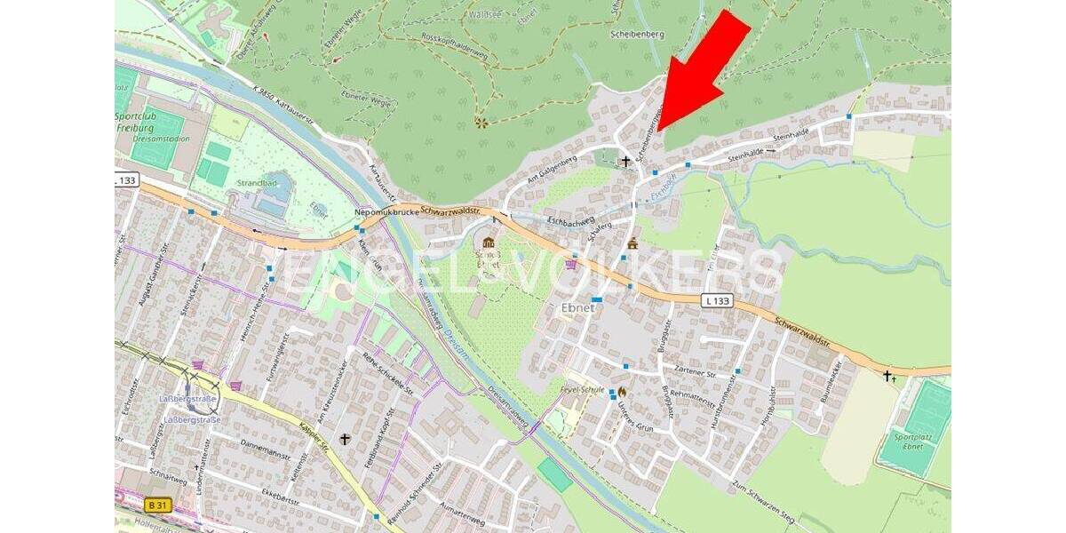 Etagenwohnung Freiburg im Breisgau Ebnet - 2 Zimmer, 56 m&sup2;, 265.000&euro; | Angebot:26094295