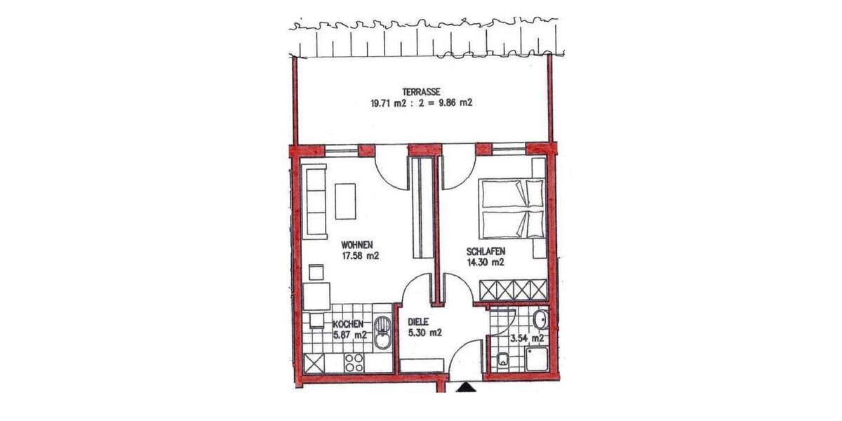 Terrassenwohnung Ettenheim - 2 Zimmer, 54 m&sup2;, 175.000&euro; | Angebot:25996121
