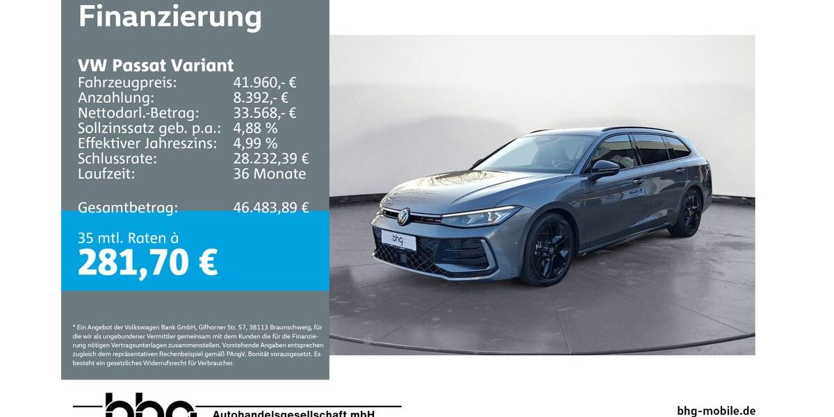 VW Passat Variant 15.182 km 41.960 &euro; Freiburg 79115