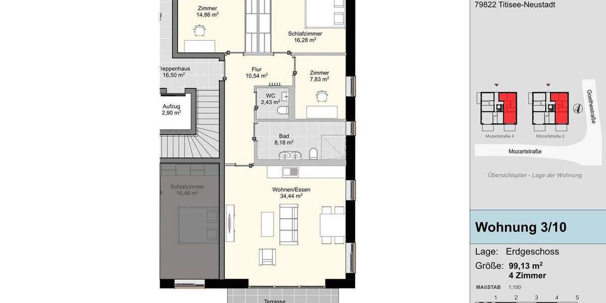 Etagenwohnung Titisee-Neustadt Neustadt - 4 Zimmer, 99 m&sup2;, 539.000&euro; | Angebot:25156026