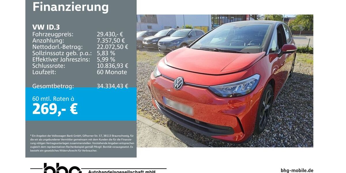 VW ID.3 21.746 km 29.430 &euro; Freiburg 79115