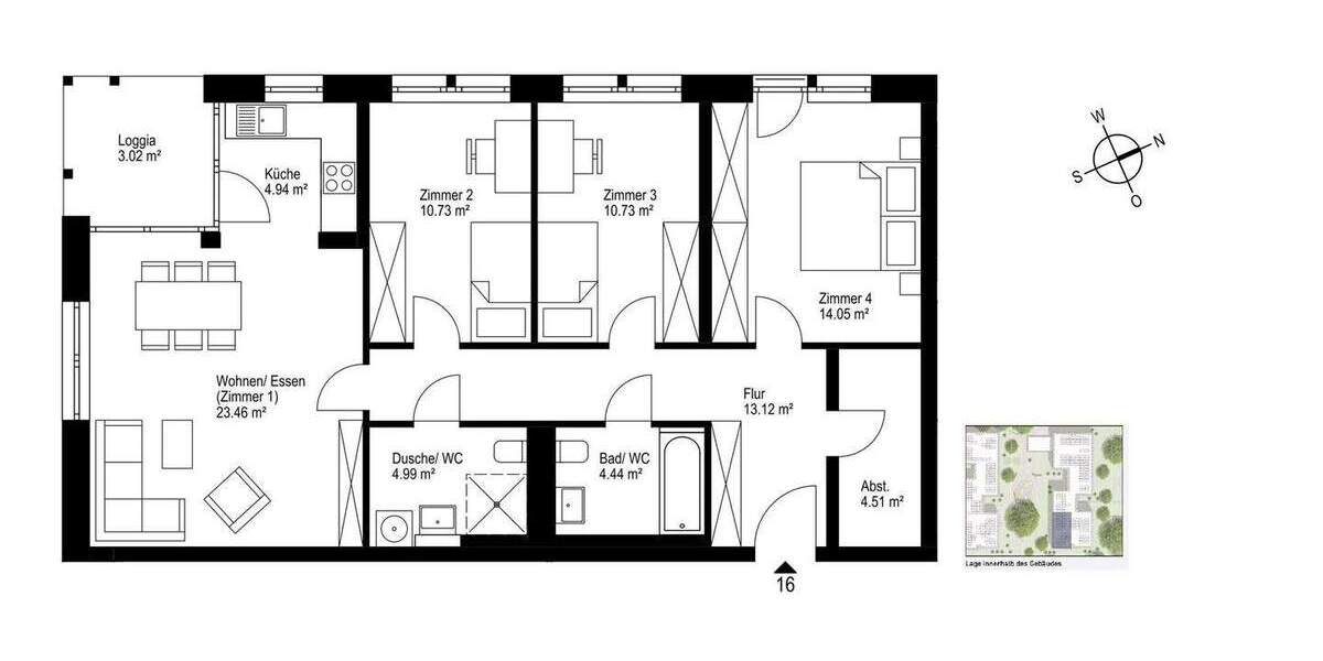 Etagenwohnung Freiburg Haslach - 4 Zimmer, 94 m&sup2;, 705.000&euro; | Angebot:25837701