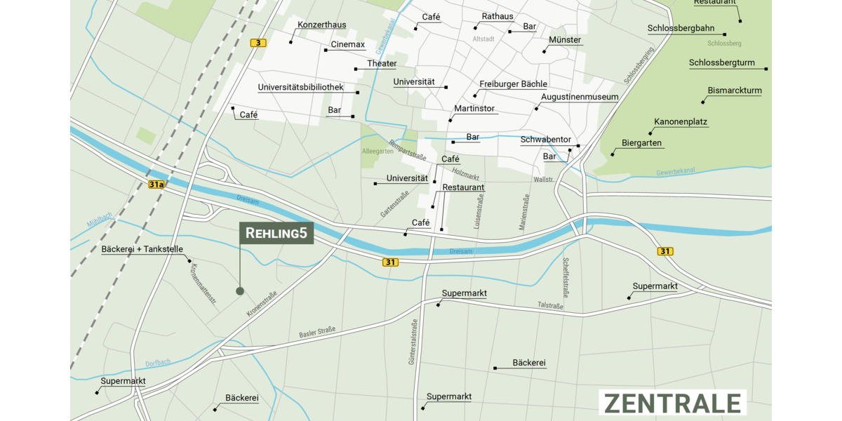 Etagenwohnung Freiburg im Breisgau Wiehre - 2 Zimmer, 51 m&sup2;, 1.450&euro; | Angebot:23865945