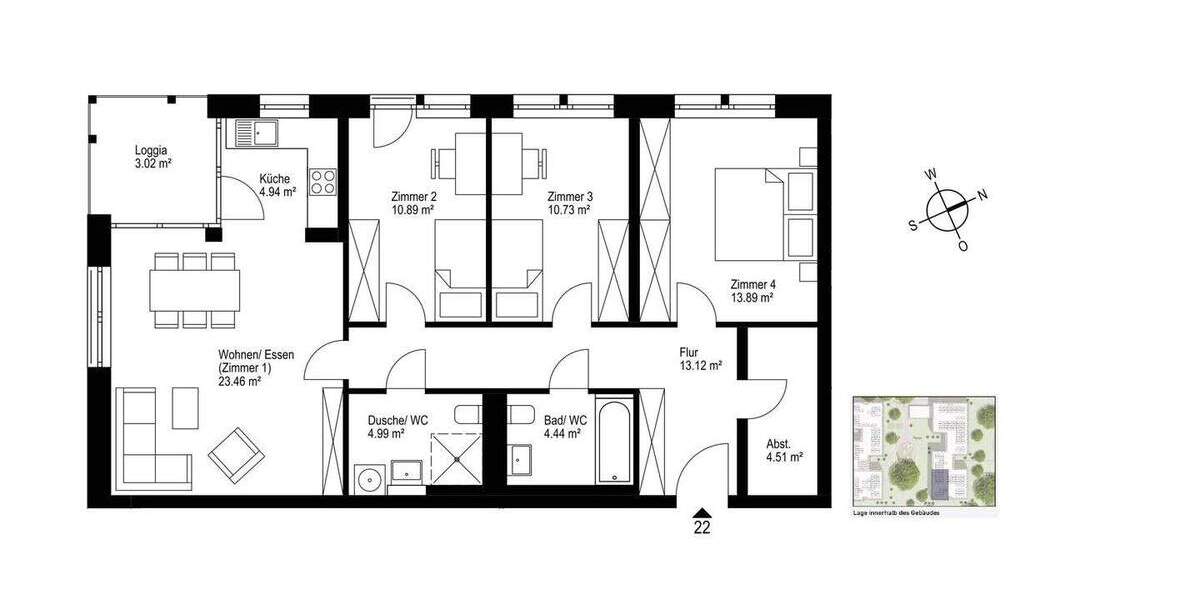 Etagenwohnung Freiburg Haslach - 4 Zimmer, 94 m&sup2;, 728.000&euro; | Angebot:25837698