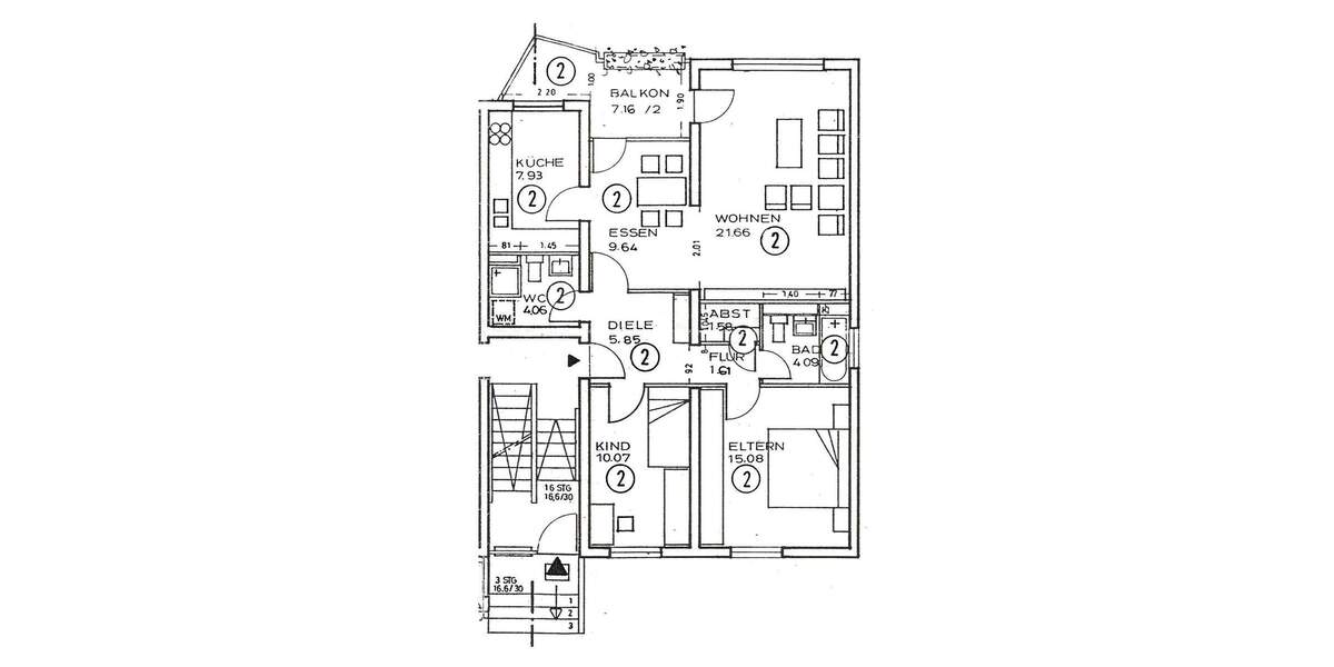 Etagenwohnung Freiburg im Breisgau Haslach - 3 Zimmer, 85 m&sup2;, 429.000&euro; | Angebot:23127580