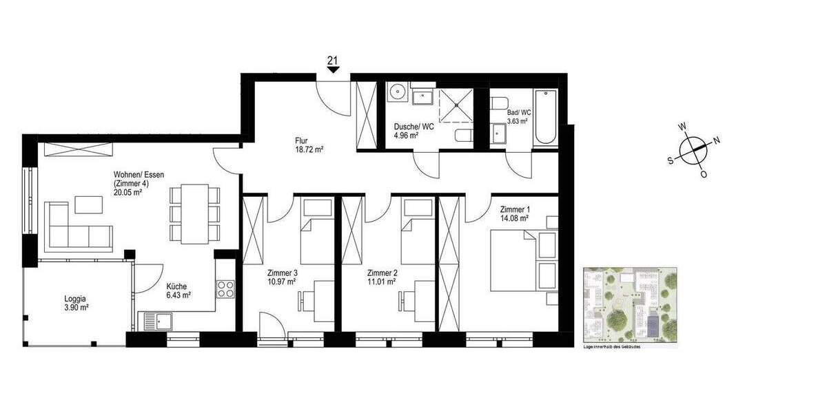 Etagenwohnung Freiburg Haslach - 4 Zimmer, 94 m&sup2;, 733.000&euro; | Angebot:25822317