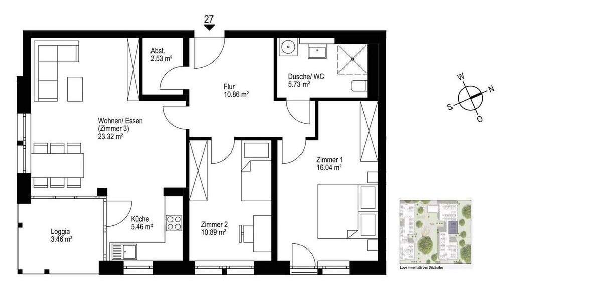 Etagenwohnung Freiburg Haslach - 3 Zimmer, 78 m&sup2;, 610.000&euro; | Angebot:25837703