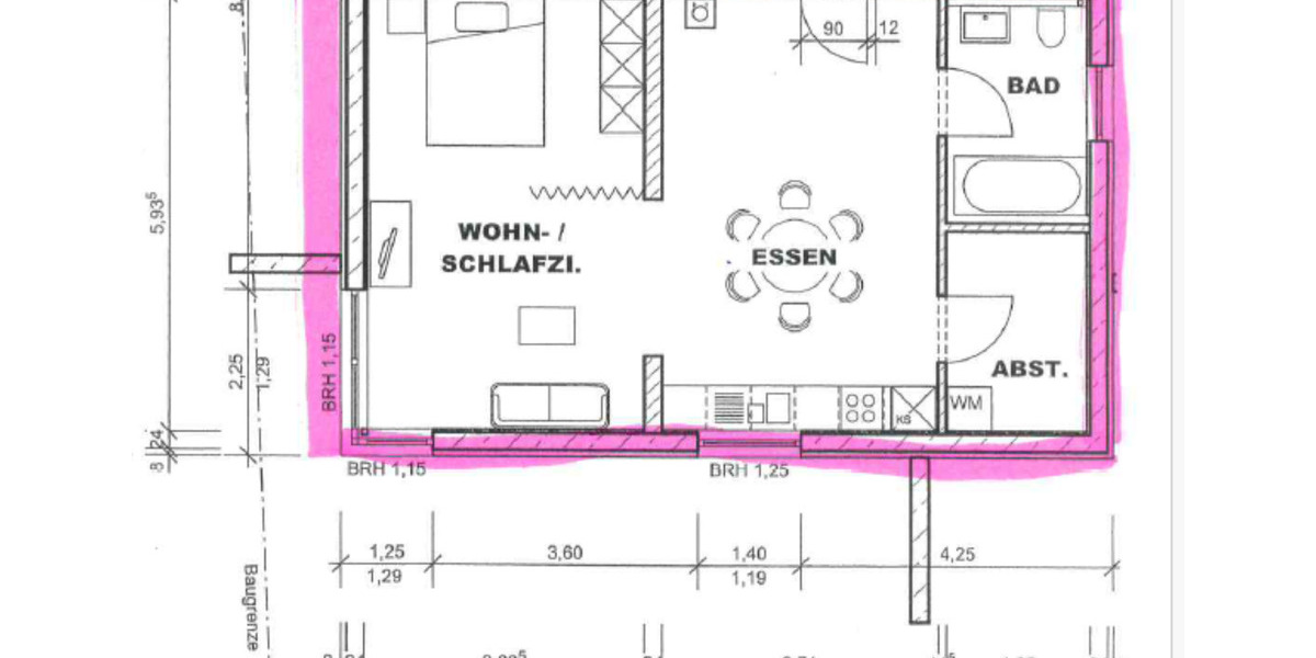 Etagenwohnung Riegel am Kaiserstuhl - 1.5 Zimmer, 55 m&sup2;, 550&euro; | Angebot:25238740