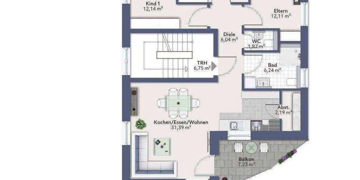Etagenwohnung Freiburg im Breisgau St. Georgen - 4 Zimmer, 84 m&sup2;, 695.000&euro; | Angebot:26824475