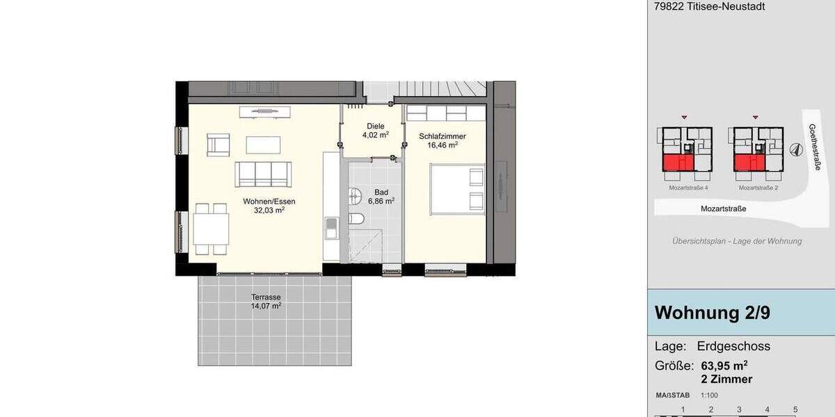Etagenwohnung Titisee-Neustadt Neustadt - 2 Zimmer, 64 m&sup2;, 349.000&euro; | Angebot:25142558