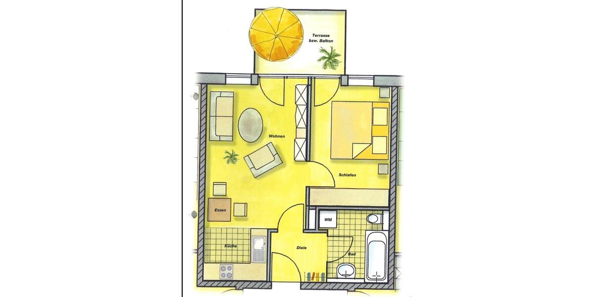 Etagenwohnung Freiburg im Breisgau Lehen - 2 Zimmer, 46 m&sup2;, 295.000&euro; | Angebot:26927345