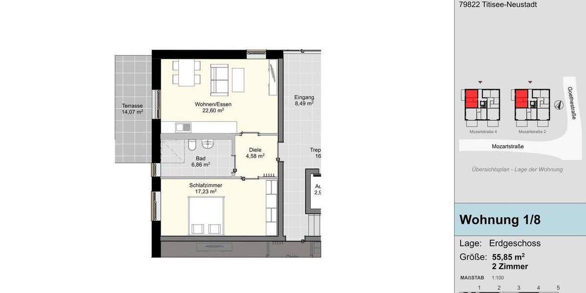 Etagenwohnung Titisee-Neustadt Neustadt - 2 Zimmer, 55 m&sup2;, 309.000&euro; | Angebot:25142557