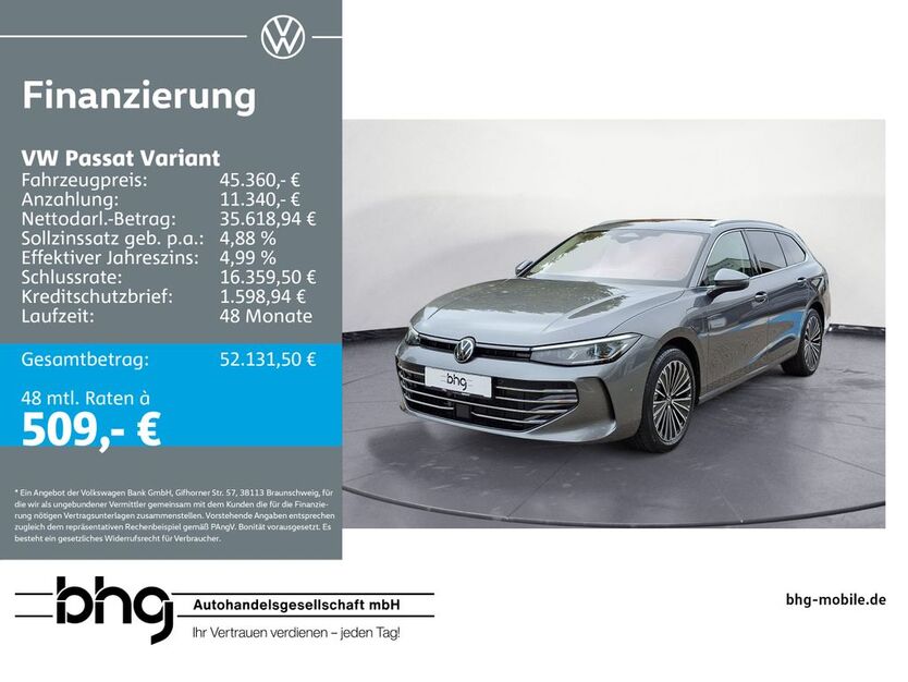VW Passat Variant 6.993 km 45.360 € Freiburg 79115