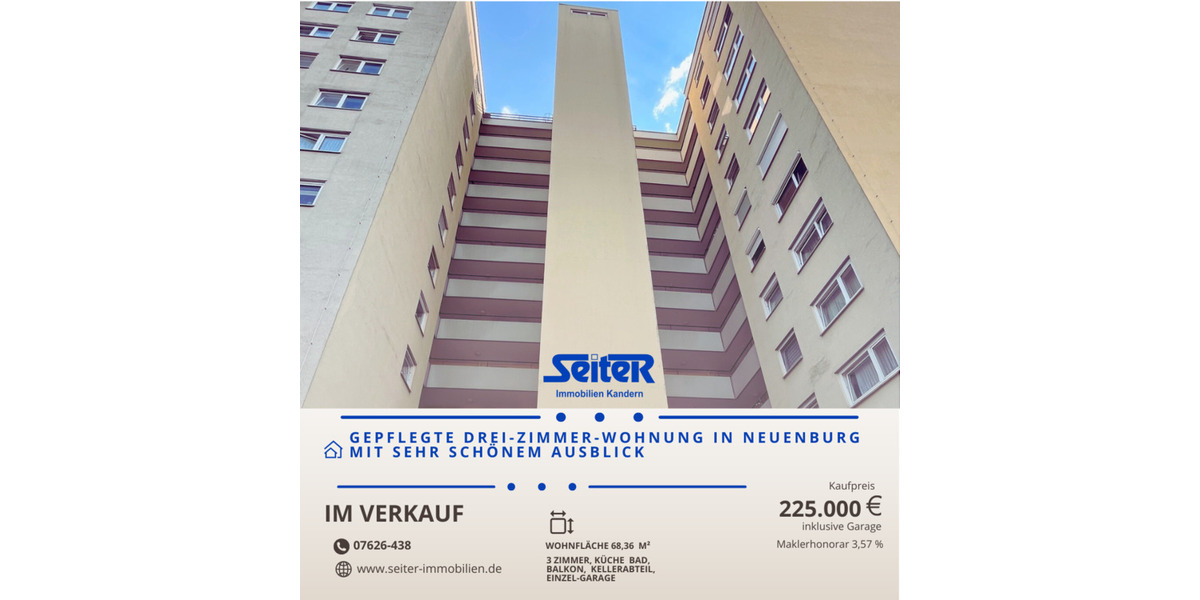 Gepflegte Drei-Zimmer-Wohnung in Neuenburg mit tollem Ausblick 3 zimmer