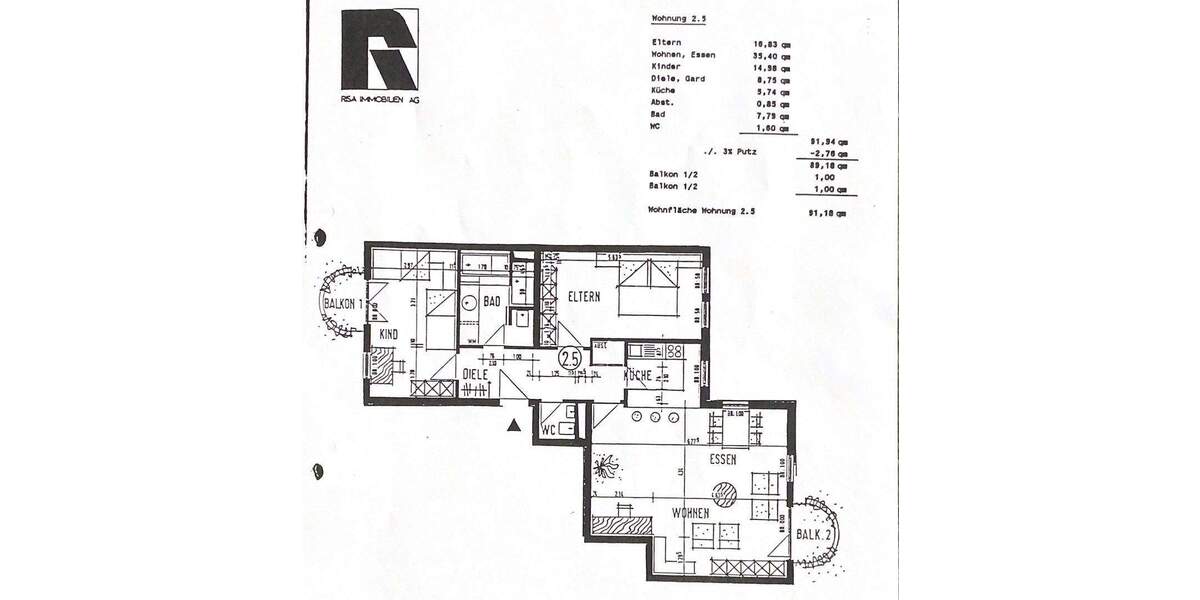 Etagenwohnung Müllheim - 3 Zimmer, 92 m&sup2;, 319.000&euro; | Angebot:25676109