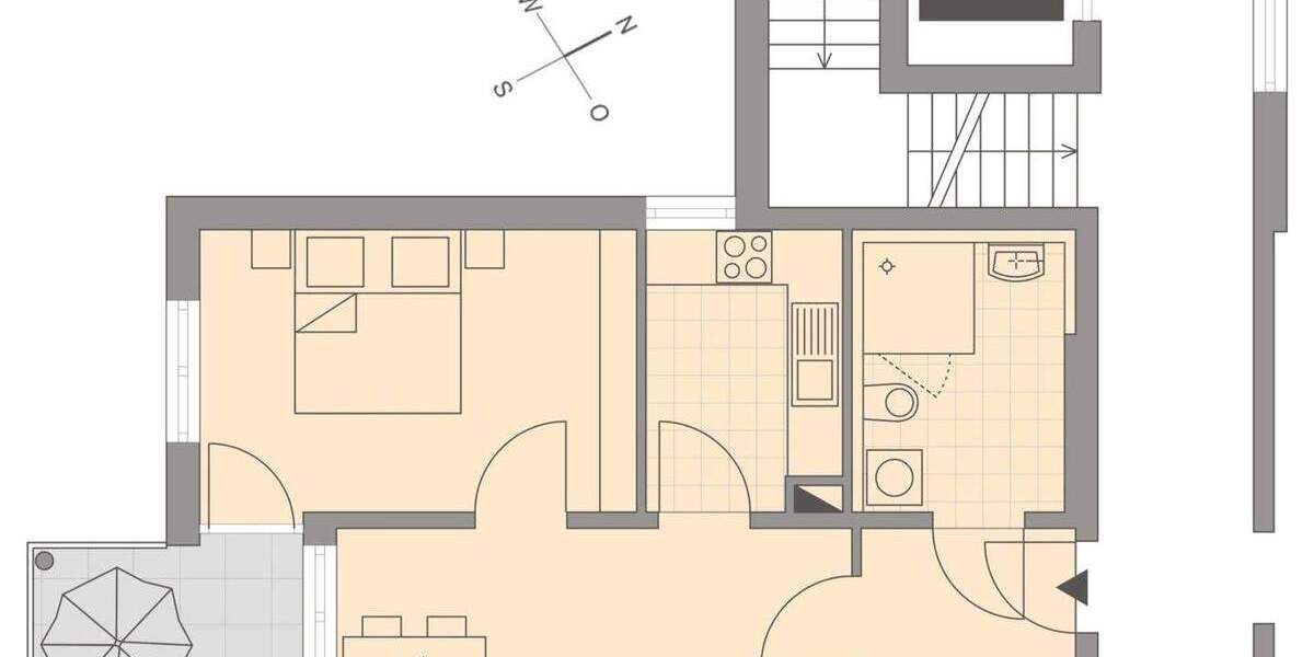 Etagenwohnung Freiburg i. Br. Waldsee - 2 Zimmer, 62 m&sup2;, 300.000&euro; | Angebot:25662494