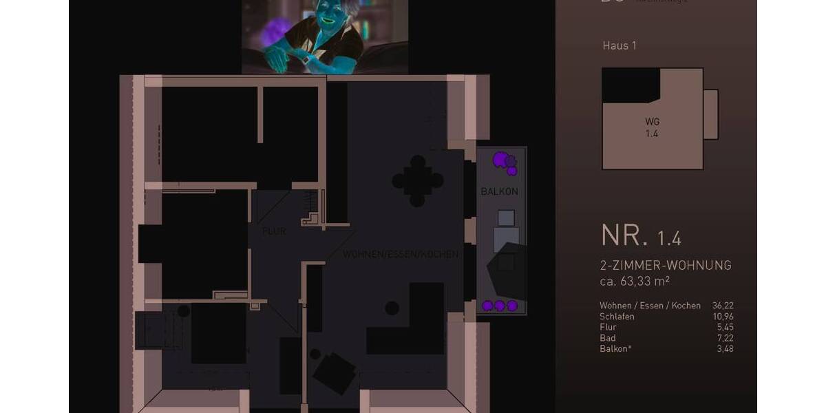 Etagenwohnung Freiburg im Breisgau / Zähringen Zähringen - 2 Zimmer, 63 m&sup2;, 614.250&euro; | Angebot:23969005