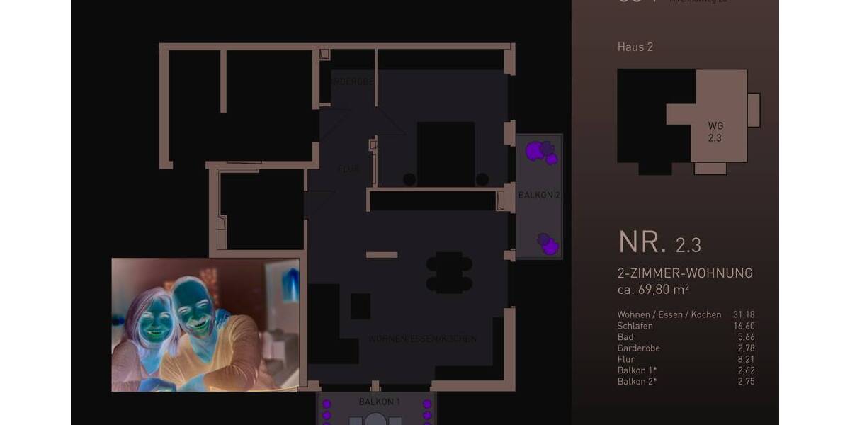 Etagenwohnung Freiburg im Breisgau / Zähringen Zähringen - 2 Zimmer, 70 m&sup2;, 574.000&euro; | Angebot:24043914