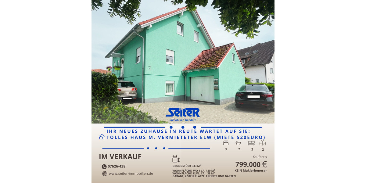 Mehrfamilienhaus, Wohnhaus Reute - 6 Zimmer, 159 m&sup2;, 799.000&euro; | Angebot:23978039