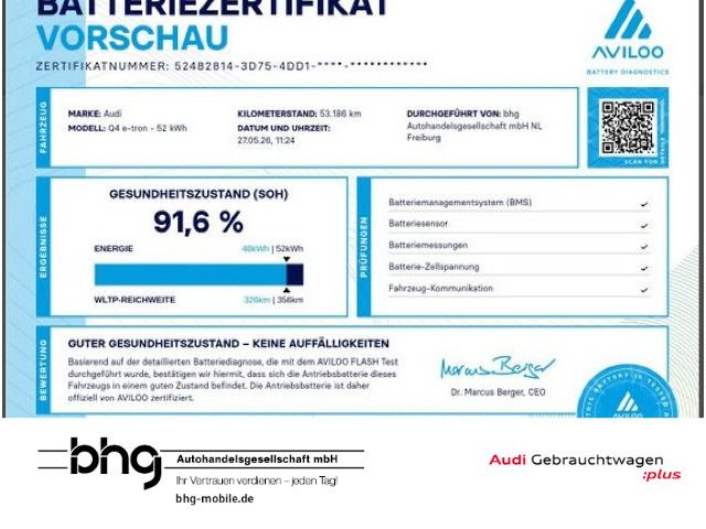 Audi Q4 e-tron 53.186 km 25.930 &euro; Freiburg 79115