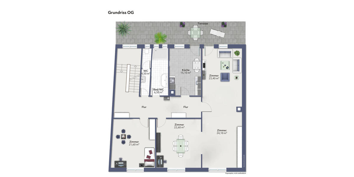 Etagenwohnung Breisach am Rhein Breisach - 3 Zimmer, 115 m&sup2;, 1.150&euro; | Angebot:26093741