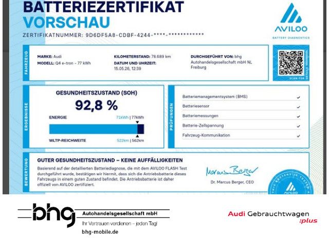 Audi Q4 e-tron 78.686 km 33.830 &euro; Freiburg 79115