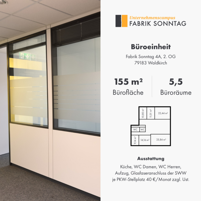 Moderne Büro- Gewerbefläche in Waldkirch— 5,5 Büroräume auf 155m