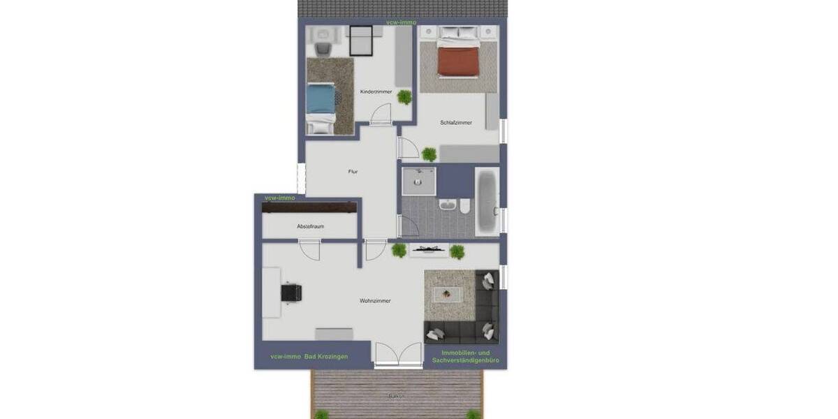 Etagenwohnung Endingen am Kaiserstuhl Endingen - 3 Zimmer, 70 m&sup2;, 1.160&euro; | Angebot:26834809
