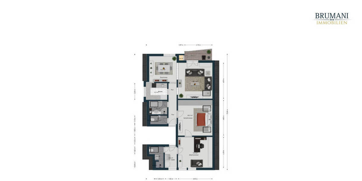 Etagenwohnung Freiburg im Breisgau Weingarten - 3 Zimmer, 87 m&sup2;, 297.000&euro; | Angebot:26318727